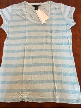 Calvin Klein Jeans Pale Blue Striped Pocket Tee